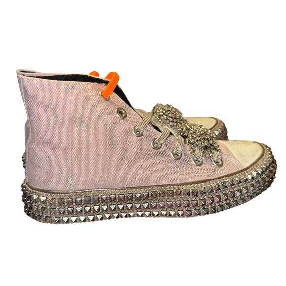 Free People Nan-Ku Couture Cruise Studded High Top Sneaker 38/ 7.5 Mellow Mauve - Picture 6 of 12